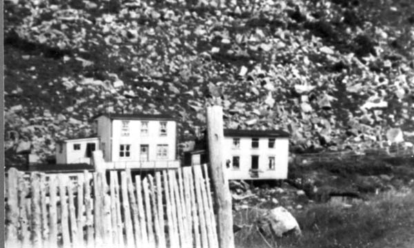 382: l-r Leo and Joseph Kerrivan's houses at Margaries Cove. [courtesy of Jenny (Kerrivan) Harvie]